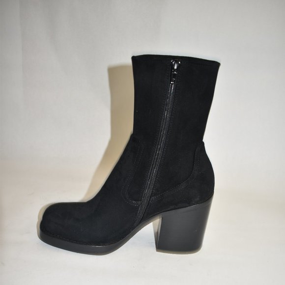 Jeffrey Campbell Maxen 2 Platform Boot Size 9 Black Stretch Suede - Picture 4 of 9
